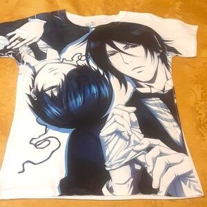 Black Butler EXELLENT T-Shirt FUNIMATION ANIPLEX Size Large WOMENS Color White